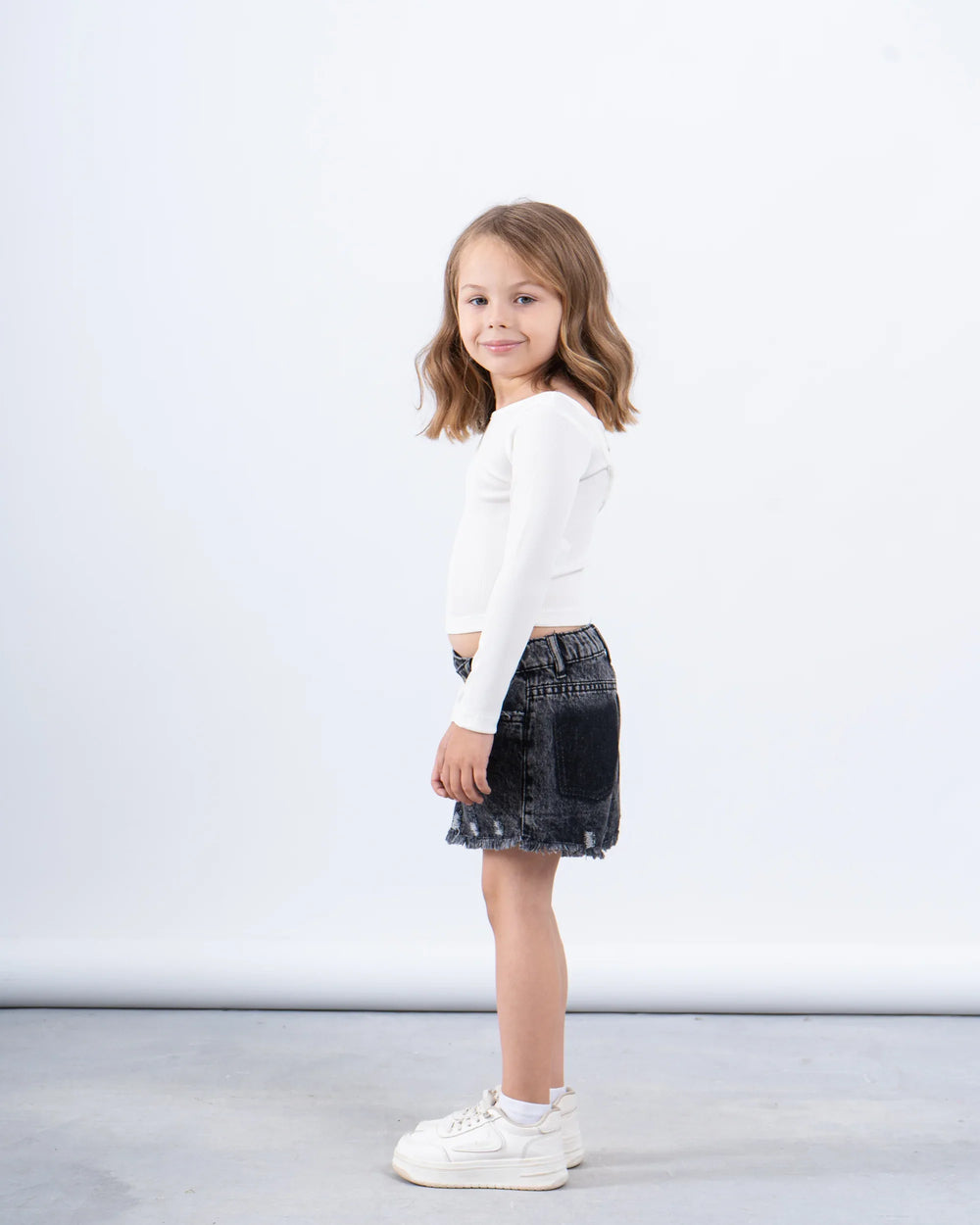 Ribbed Long Sleeve Cross-Back Top - Venti