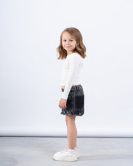 Ribbed Long Sleeve Cross-Back Top