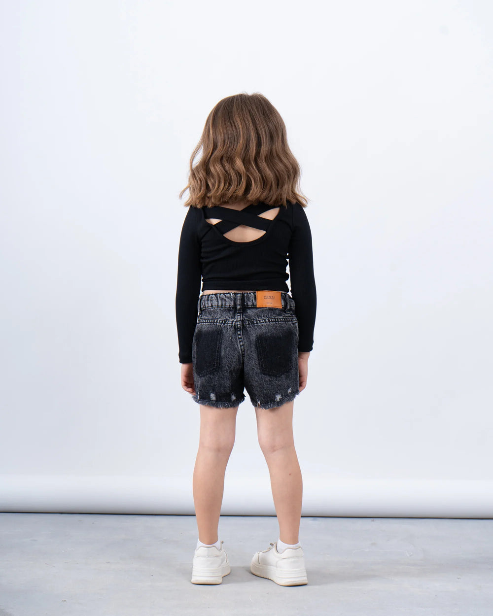 Ribbed Long Sleeve Cross-Back Top - Venti