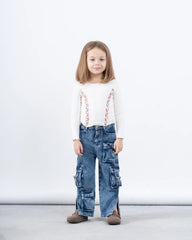 Long Sleeve Ribbed Top With Details - Venti