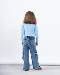 Long Sleeve Top With Decorative Stitch Detail