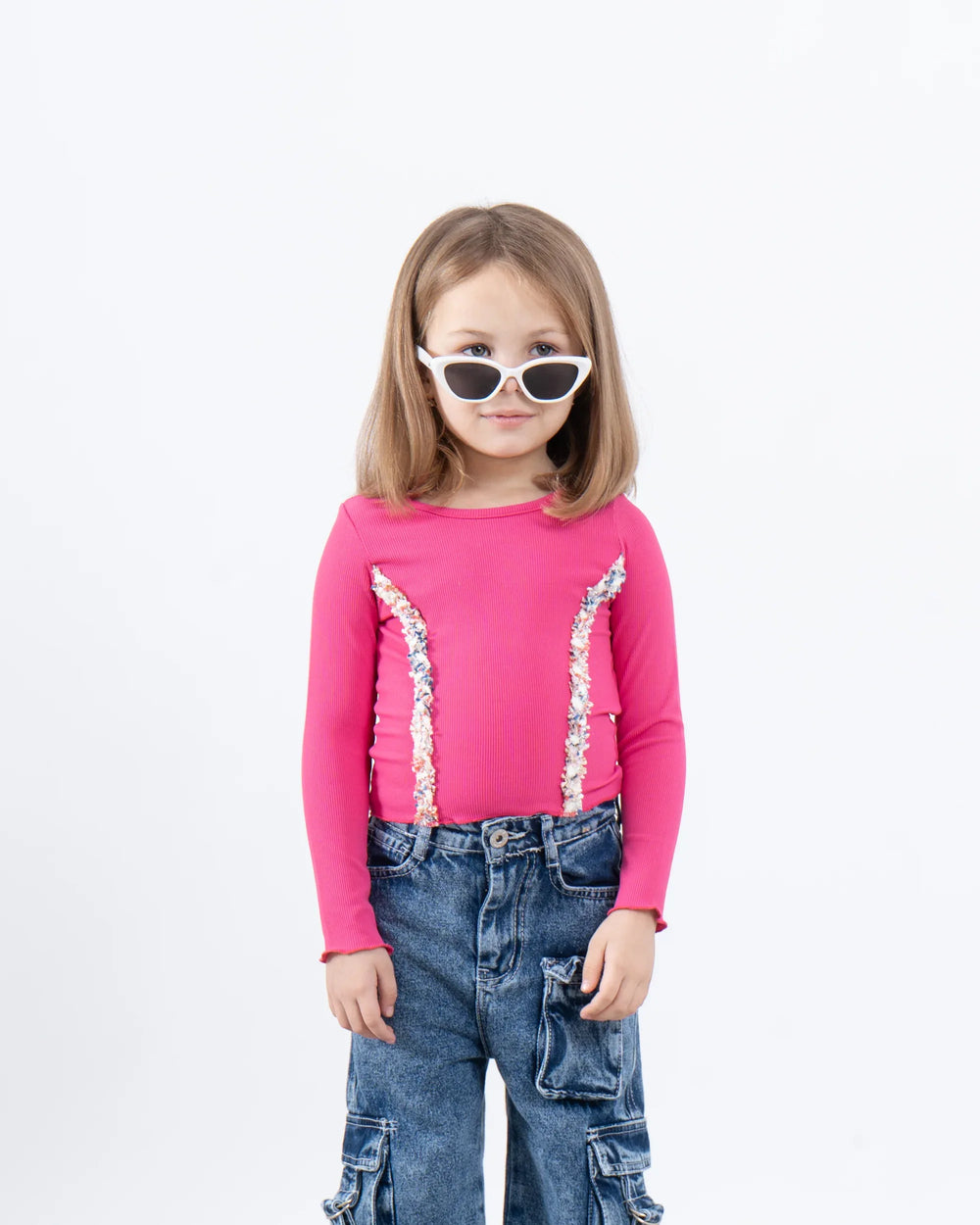 Long Sleeve Ribbed Top With Details - Venti