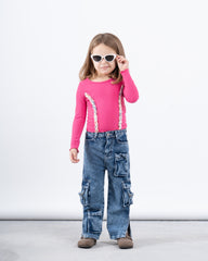 Long Sleeve Top With Decorative Stitch Detail