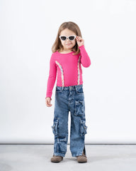 Long Sleeve Top With Decorative Stitch Detail - Venti