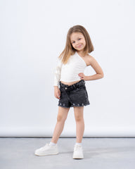 One-Shoulder Bow Sleeve Top