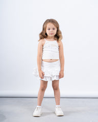 Crochet Flower Ribbed Halter Top