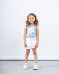 Crochet Flower Ribbed Halter Top - Venti