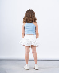 Crochet Flower Ribbed Halter Top