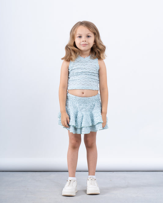 Textured Sleeveless Crop Top