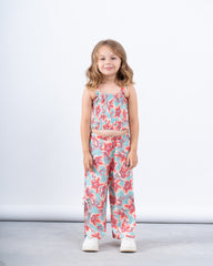 Smocked Floral Crop Top