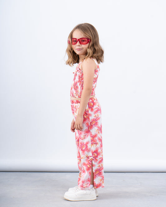 Smocked Floral Crop Top