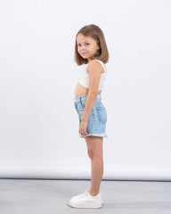 Metallic Tie-Front Crop Top