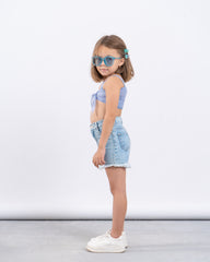 Metallic Tie-Front Crop Top