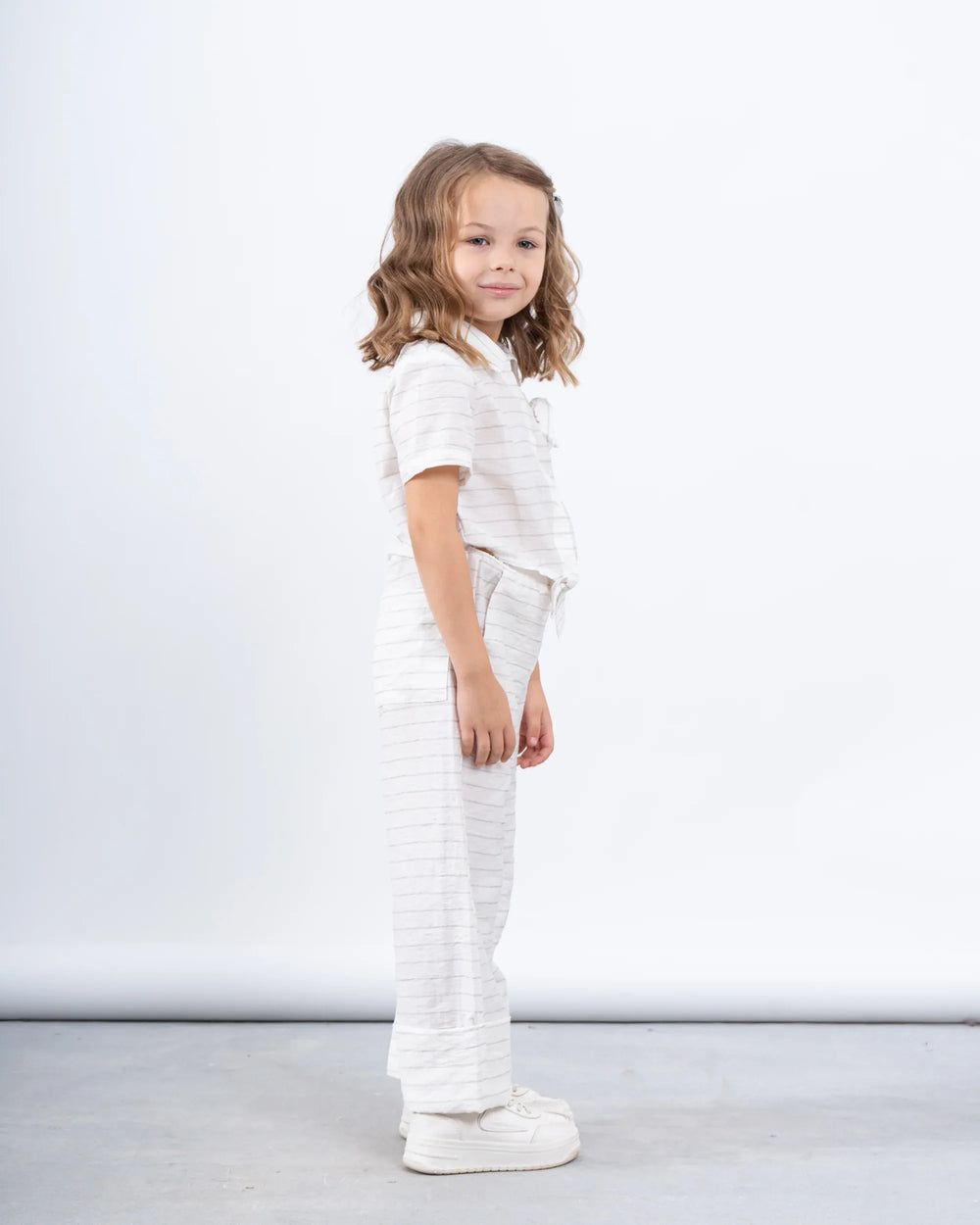 Linen Striped Tie-Front Shirt - Venti