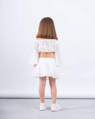 Embroidered Off-Shoulder Crop Top