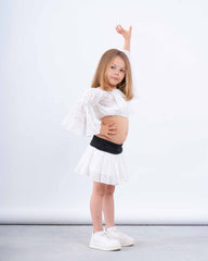 Embroidered Off-Shoulder Crop Top