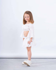 Embroidered Off-Shoulder Crop Top