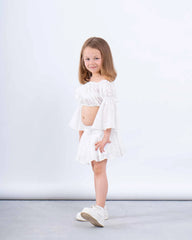 Embroidered Off-Shoulder Crop Top - Venti