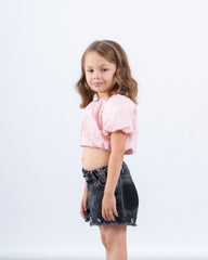 Puff Sleeve Cropped Top