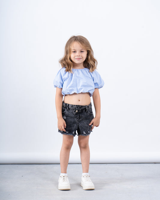 Puff Sleeve Cropped Top