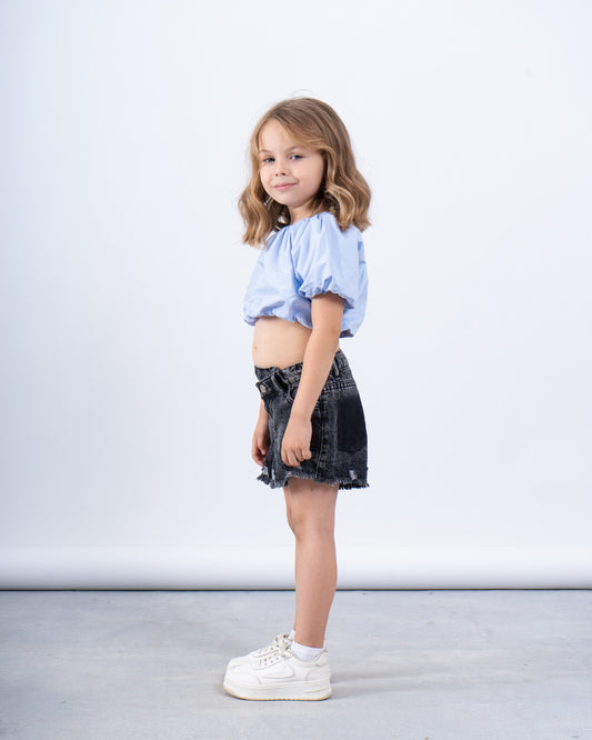 Puff Sleeve Cropped Top