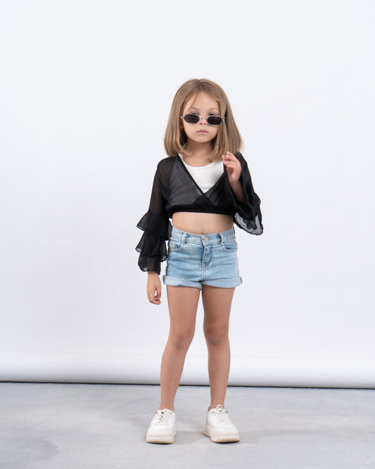 Ruffle Wrap Top