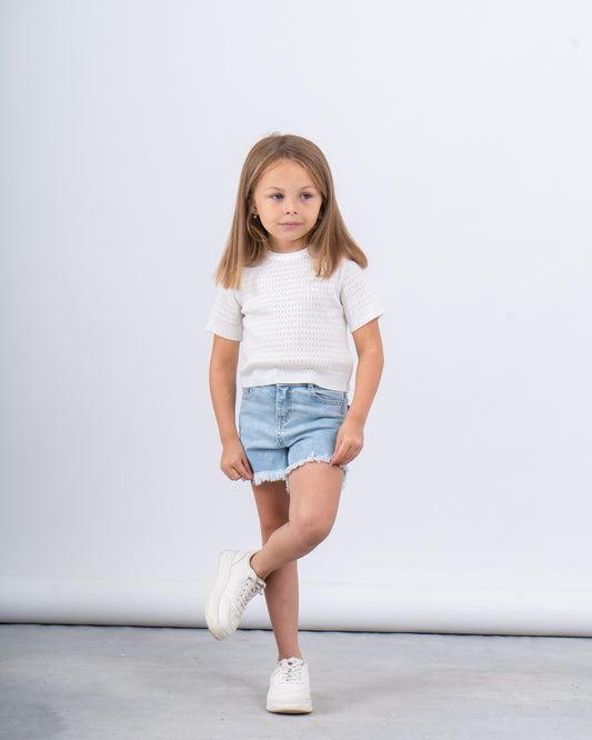 Textured Knit Short-Sleeve Top