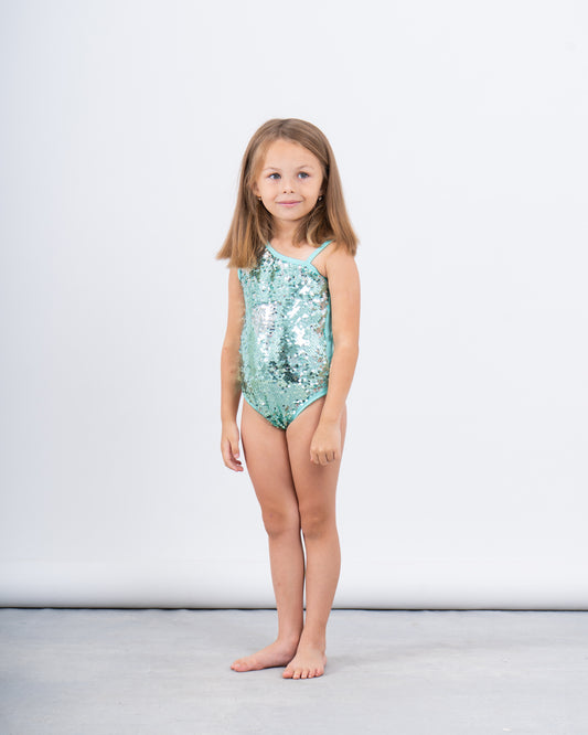 One-Shoulder Sequin Swimsuit