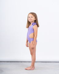 One-Shoulder Swimsuit With Flower Detail