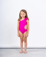 One-Shoulder Swimsuit With Flower Detail - Venti