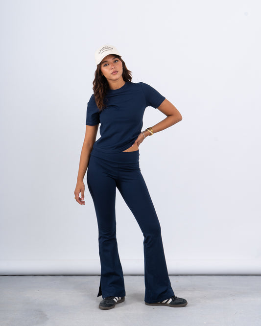 Slim Flared High-Waist Pants