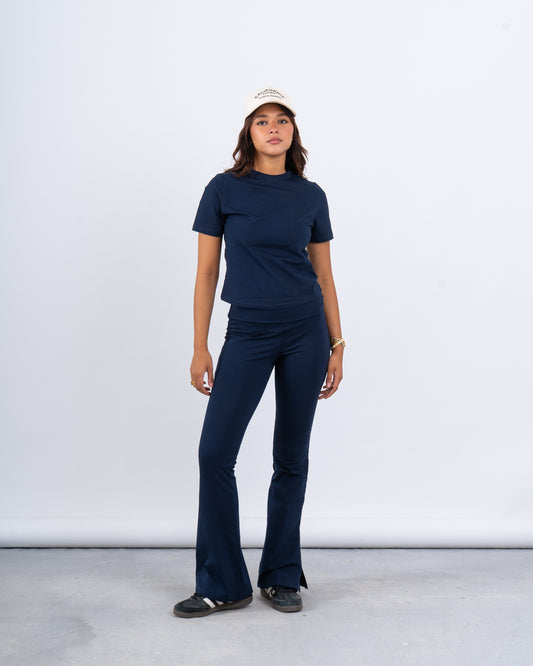 Slim Flared High-Waist Pants