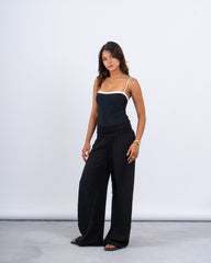High-Waist Linen Wide-Leg Pants