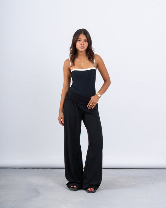 High-Waist Linen Wide-Leg Pants