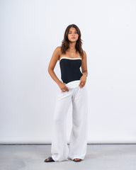 High-Waist Linen Wide-Leg Pants