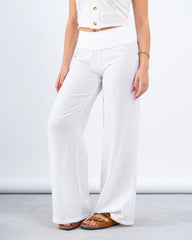 Folded Waist Linen Pants - Venti