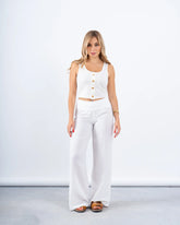 Folded Waist Linen Pants - Venti