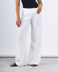 High-Waist Linen Wide-Leg Pants