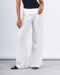 High-Waist Linen Wide-Leg Pants - Venti