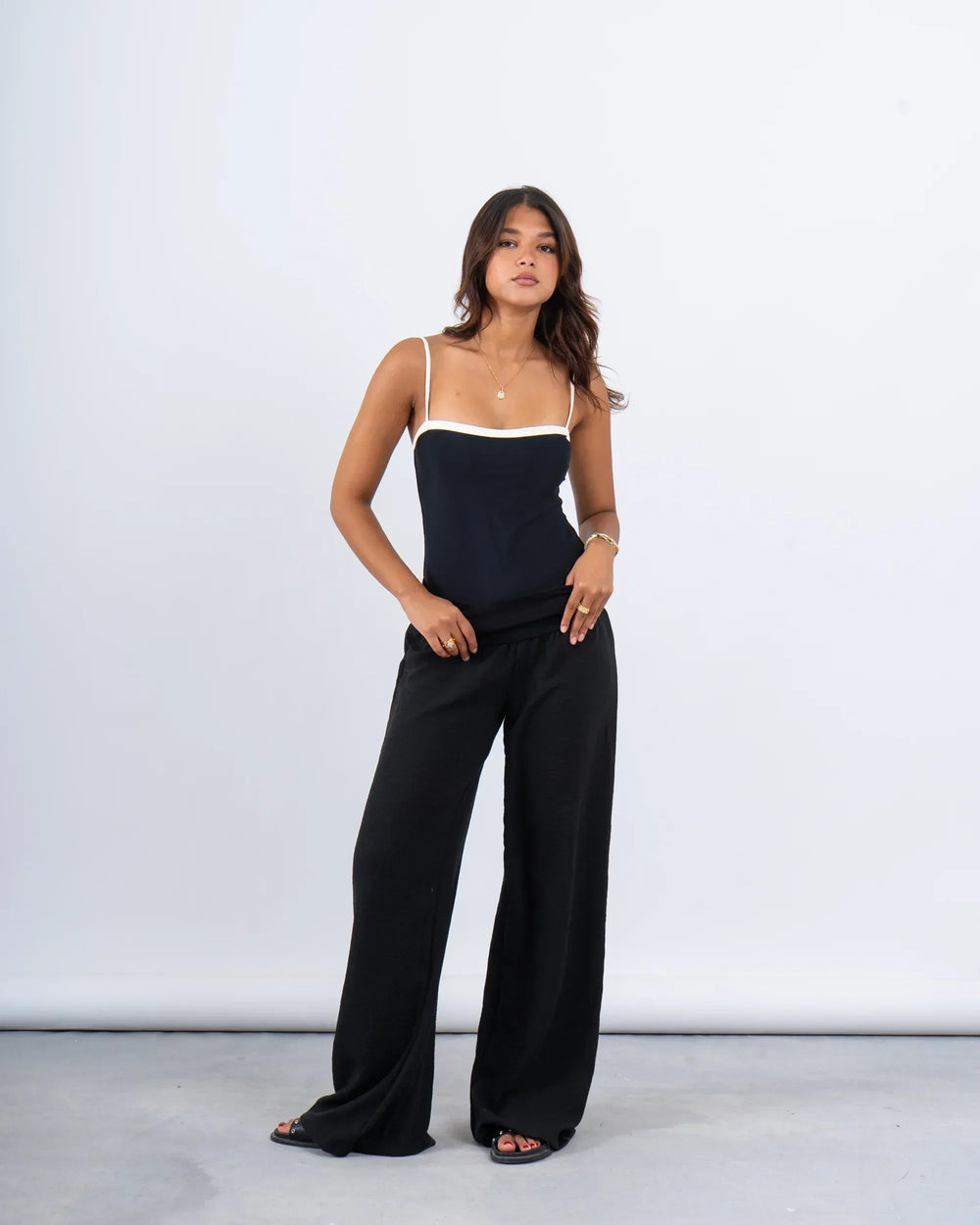 High-Waist Linen Wide-Leg Pants - Venti