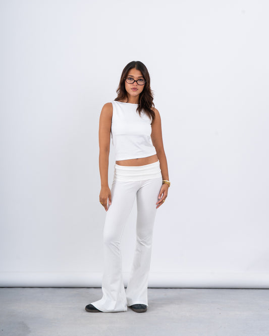 Slim Flared High-Waist Pants