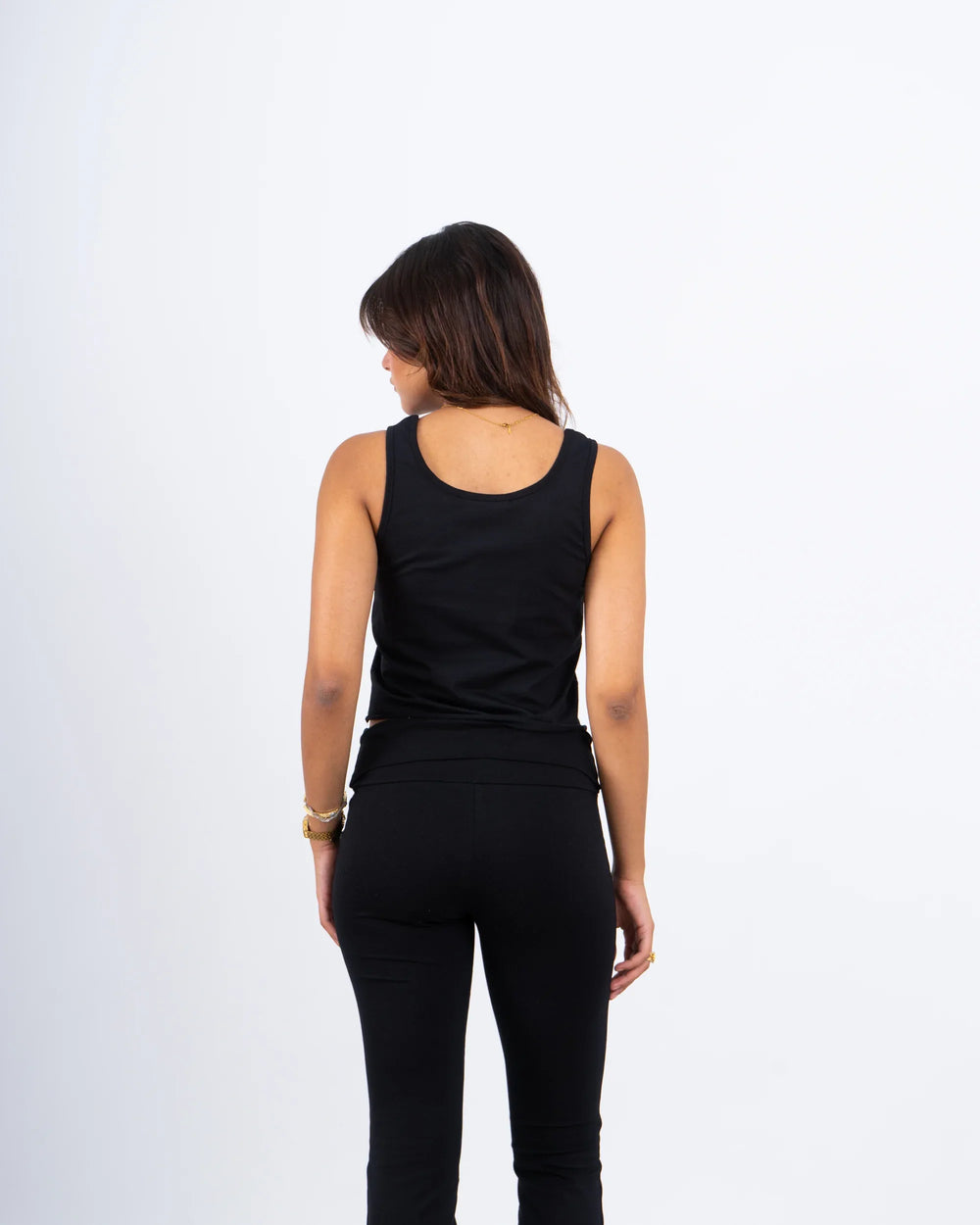 Button-Front Cropped Tank Top - Venti