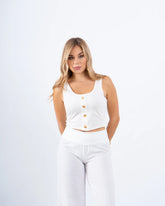 Ribbed Button Crop Tank - Venti