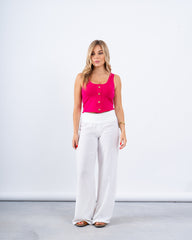 Ribbed Button Crop Tank