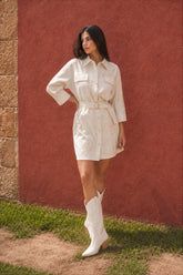 Women's Handmade Linen Mini Dress
