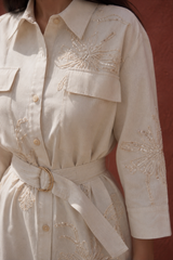 Women's Handmade Linen Mini Dress