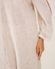 Women Linen sparkled maxi Dress