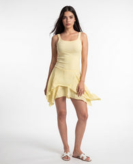 Women's Ribbed High-Low Dress
