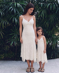 Women high low lace dress