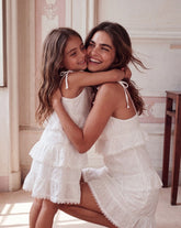 Girl eyelit embroidery ruffles